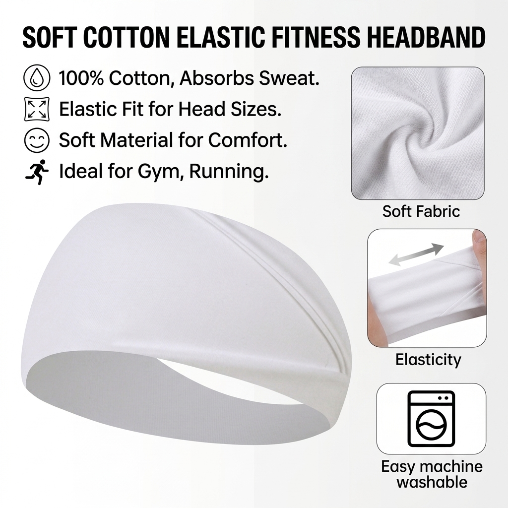 عصابة رأس قطنية خالصة للجري وا - مراجعة Running Gear Headband وسعره