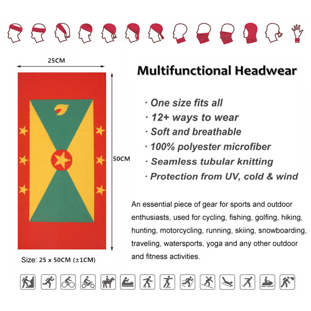 وشاح أنبوبي على شكل علم غريناد - مراجعة Running Gear Headband وسعره